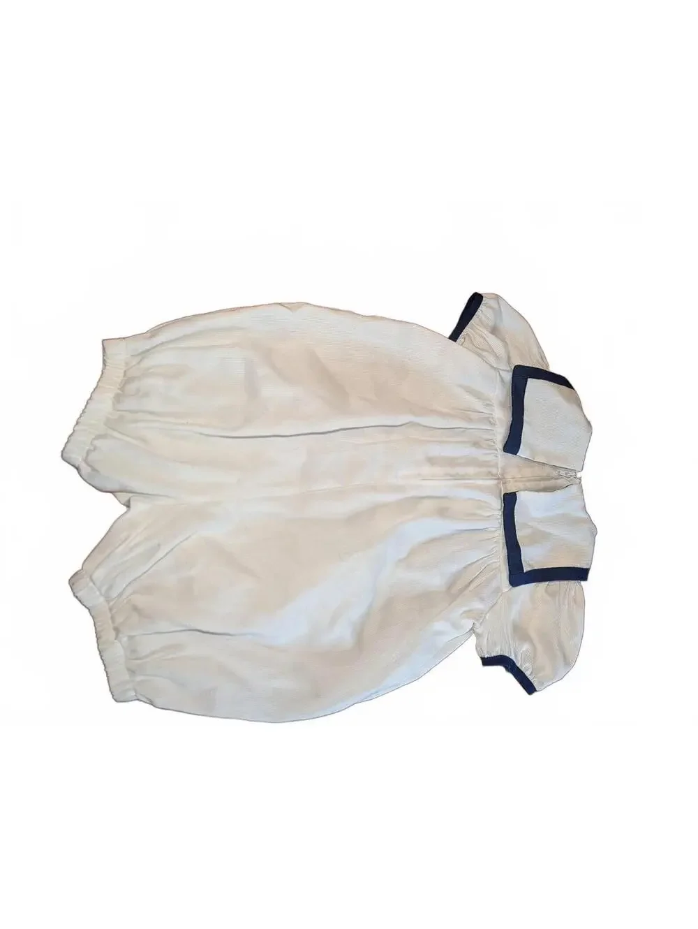 Good Lad Vintage Infant Sailor Romper White Navy 65% Polyester 35% Cotton Made U